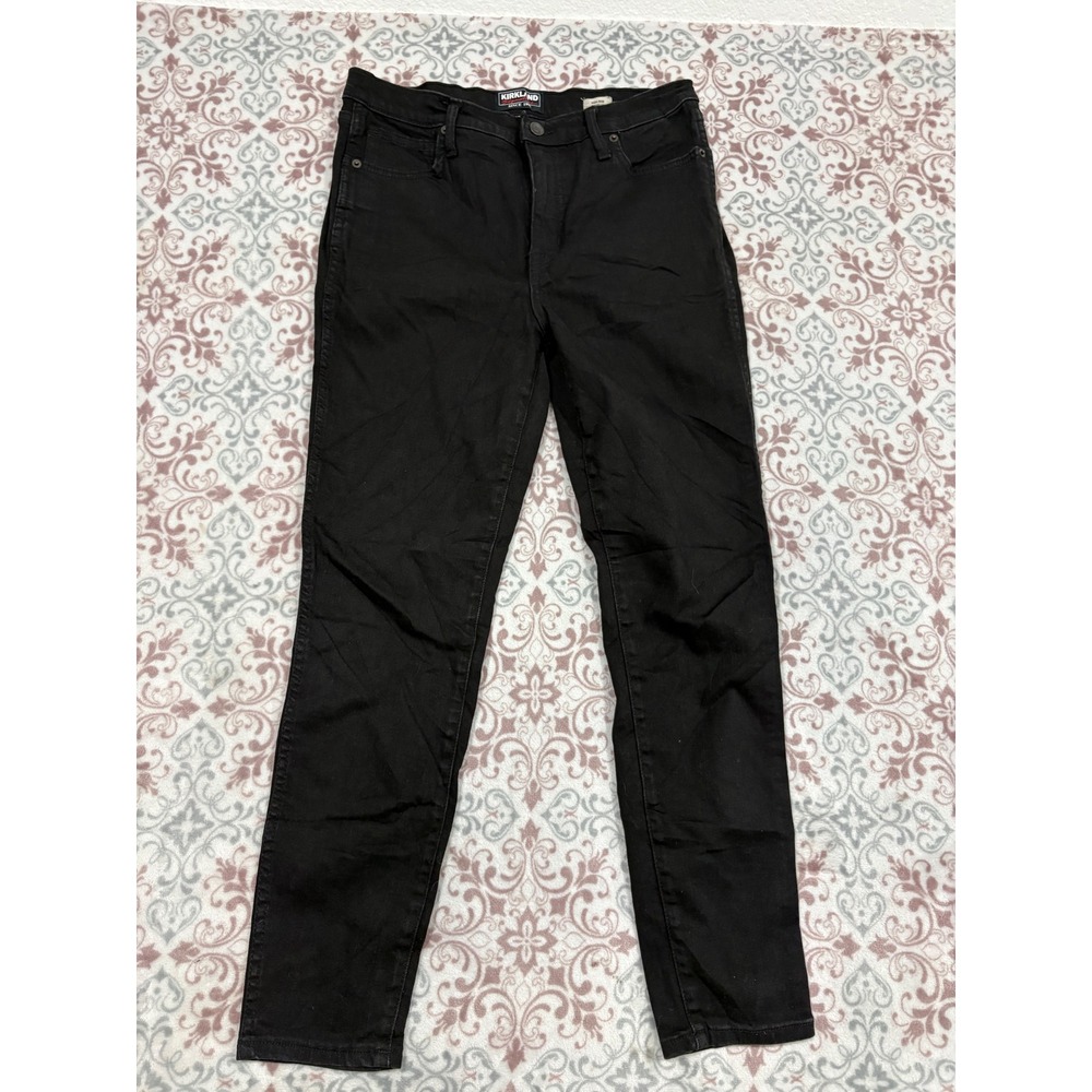 Kirkland Signature Womens High Rise Skinny Jeans Black Denim Size 10